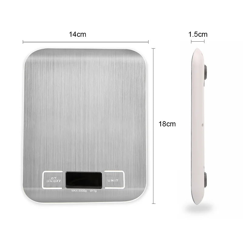 Electronic Digital Scales 5kg 10kg 1g Weights Scale Stainless Steel Food Balance Measure Tools LED Display Kitchen Scale