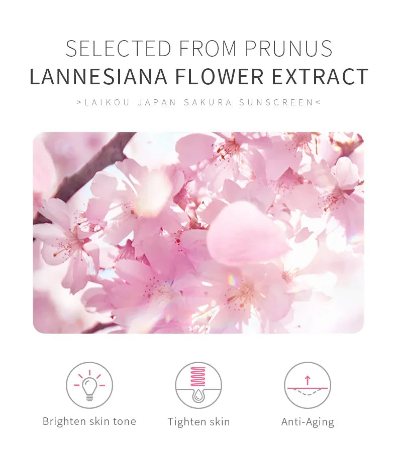 LAIKOU Sakura Sunscreen Spf50 Moisturizer Protector Facial Sun Block Isolation Lotionbloqueador solar faciales