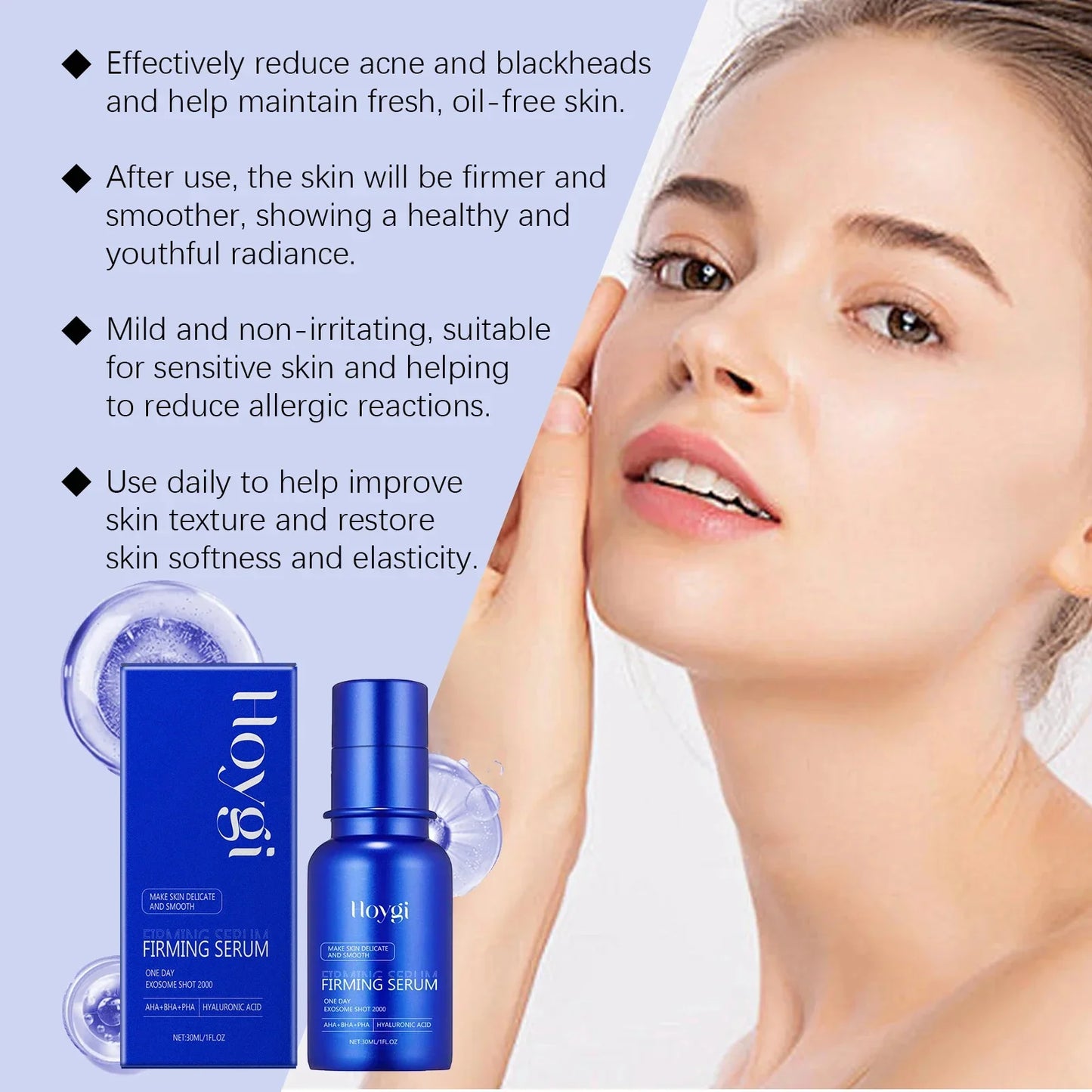 Blue Microneedle Shrink Pores Facial Essence Whitening Lifting Firm Fine Line Serum Moisturise Melanin Remove Skin Care Product