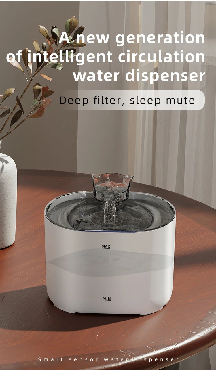 Pet Cat Automatic Water Fountain with Filters Ultra Silent USB Electric Water Pump Pet Drinking Water Dispenser for Cat and Dog