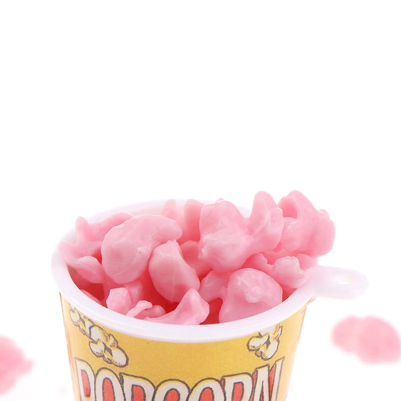 1/12 Scale Miniature Dollhouse Food Mini Popcorn Bucket for Doll House Kitchen Snack Shop Decor Kids Toys