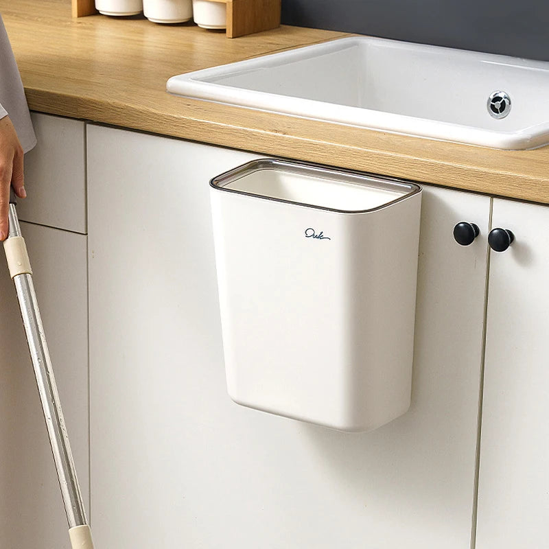 Multifunction Wall Mounted Waste Bin Kitchen Hanging Trash Can Wall Sticker Garbage Can Car Portable Storage Bucket Home Dustbin