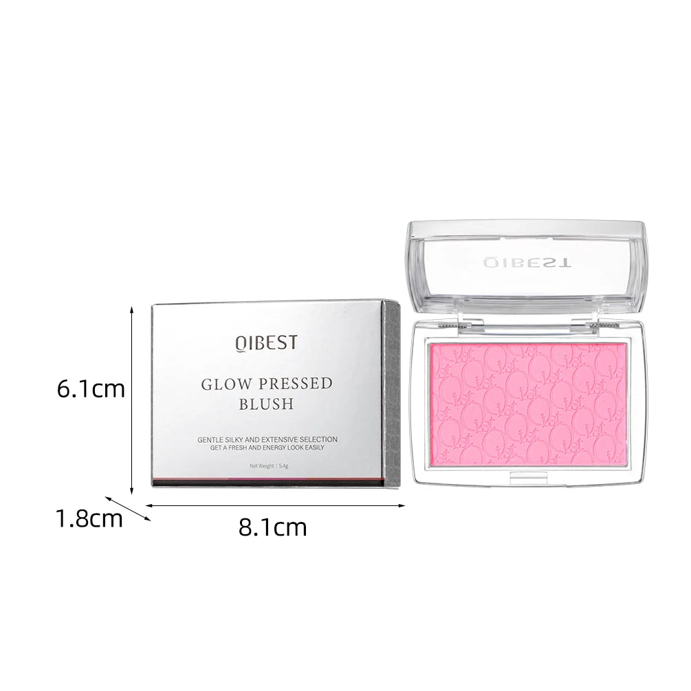 QIBEST Natural Cream Blush Palette Makeup Long-Lasting High Pigment Face Blusher Powder Facial Cheek Tint Rouge Women Cosmetics