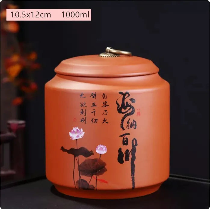 Antique Purple Clay Tea Caddy Nut Coffee Moisture-proof Jars Spice Airtight Container Home Storage Cans Kitchen Accessories