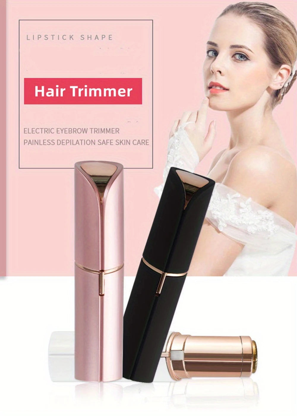 Flawless Facial Electric Eyebrow Trimmer Mini Epilator Lipstick Facial Hair Removal Portable Women Painless Razor Tool