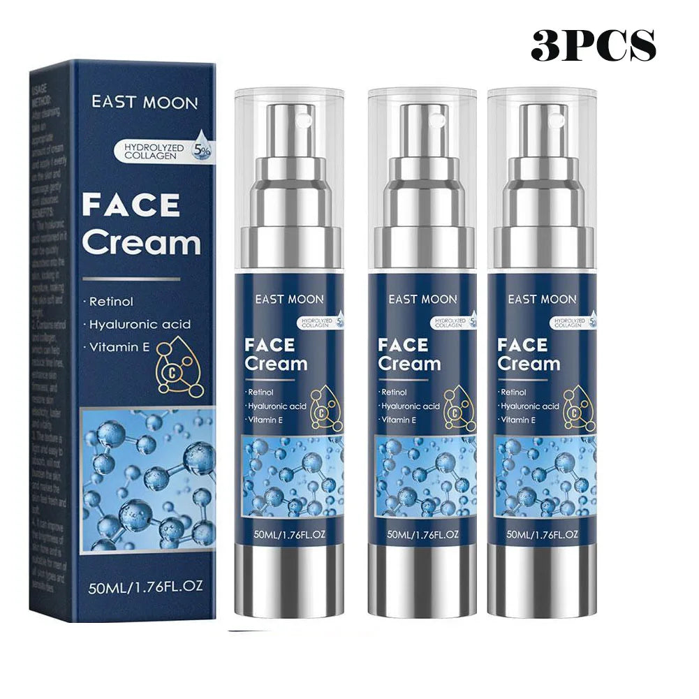 50ml 6-in-1 Men Facial Moisturizer Cream Hydrating Revitalizing Skin Care Particle Face Cream With Collagen Anti Aging & Wrinkle