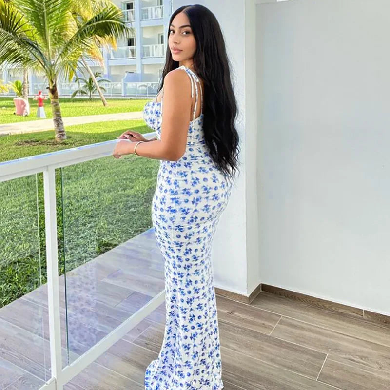 Hawthaw Women Elegant Evening Streetwear Vacation Bodycon Long Dress 2024 Summer Clothes Wholesale Items For Business D248395G