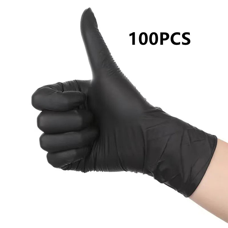 100/50/10PCS Disposable Black Nitrile Gloves For Household Cleaning Work Safety Gardening Gloves Kitchen Cooking Tools