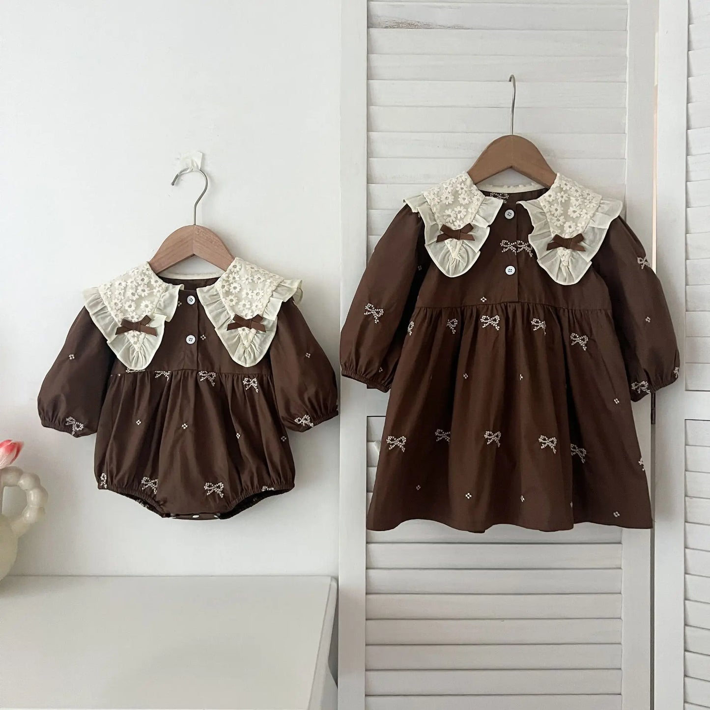 1-6Y Baby Girl Clothing Lace Autumn Casual Dresses Children Fashion Embroidery Sweet Princess Dress Long Sleeve Kids Party Dress