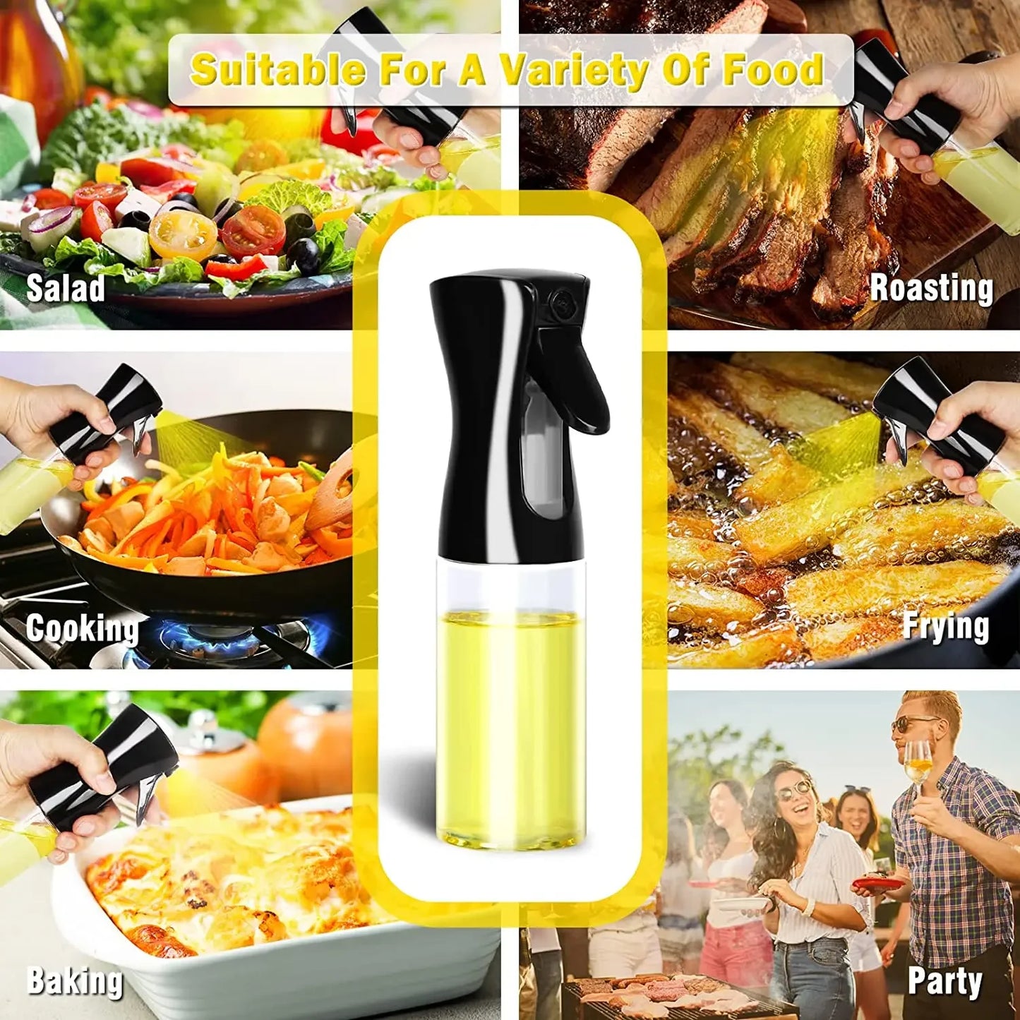 Olive Oil Sprayer Bottle Baking Barbecue Mist Sprayer Kitchen Cooking Vinegar Oil Dispenser for Air Fryer BBQ Picnic Tools