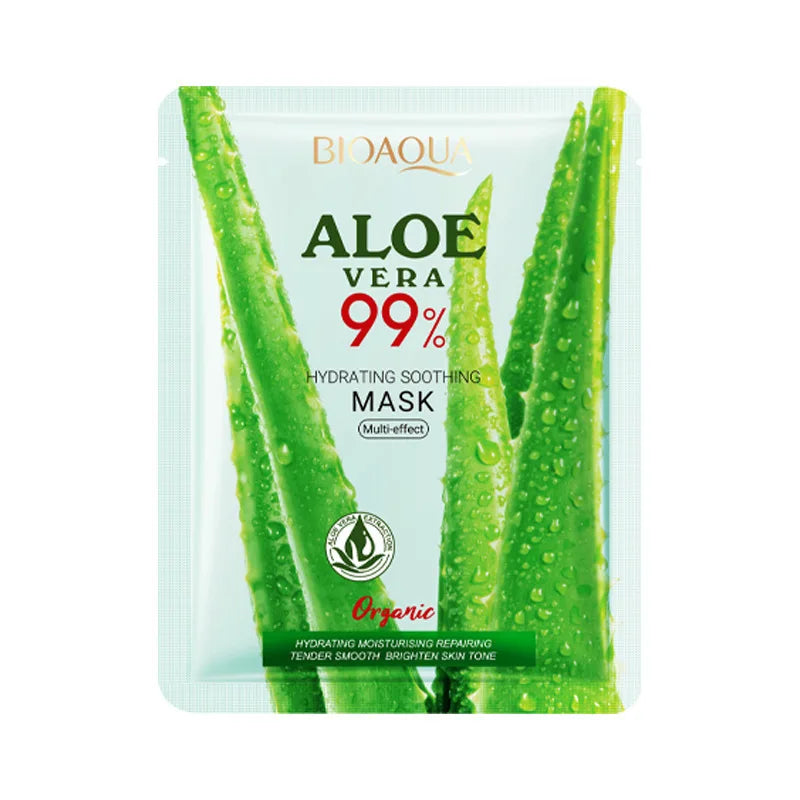 5/10pcs BIOAQUA Aloe Vera Moisturizing Facial Masks for Face Skin Soothing Brightening Firming Hydrating Facial Masks Skin Care