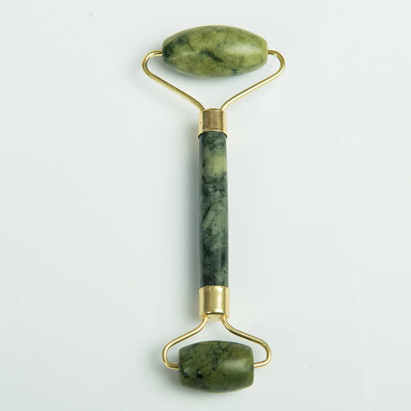 Natural Jade Facial Massager Face-lift Roller Wheel Single Head Jade Roller Facial GuaSha Acupuncture Massage