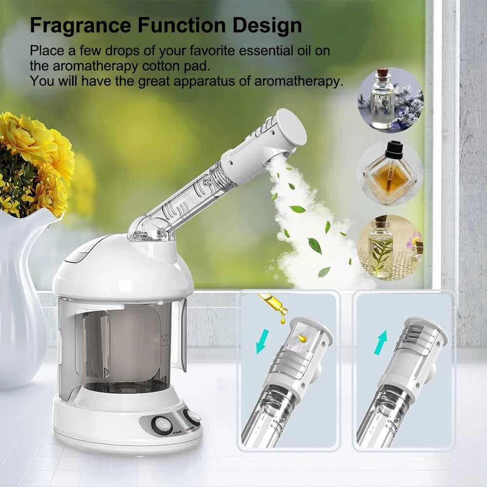 Facial Steamer For Face Vaporizer Hot Mist Sprayer Moisturizing Nano Humidifier Professional Hydrating Skin Care Facial Steamer