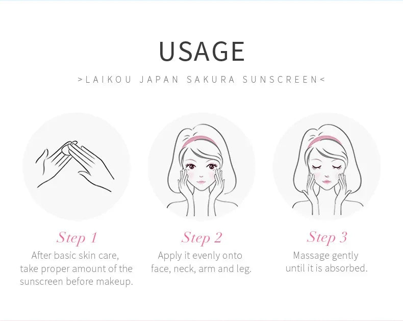 LAIKOU Sakura Sunscreen Spf50 Moisturizer Protector Facial Sun Block Isolation Lotionbloqueador solar faciales