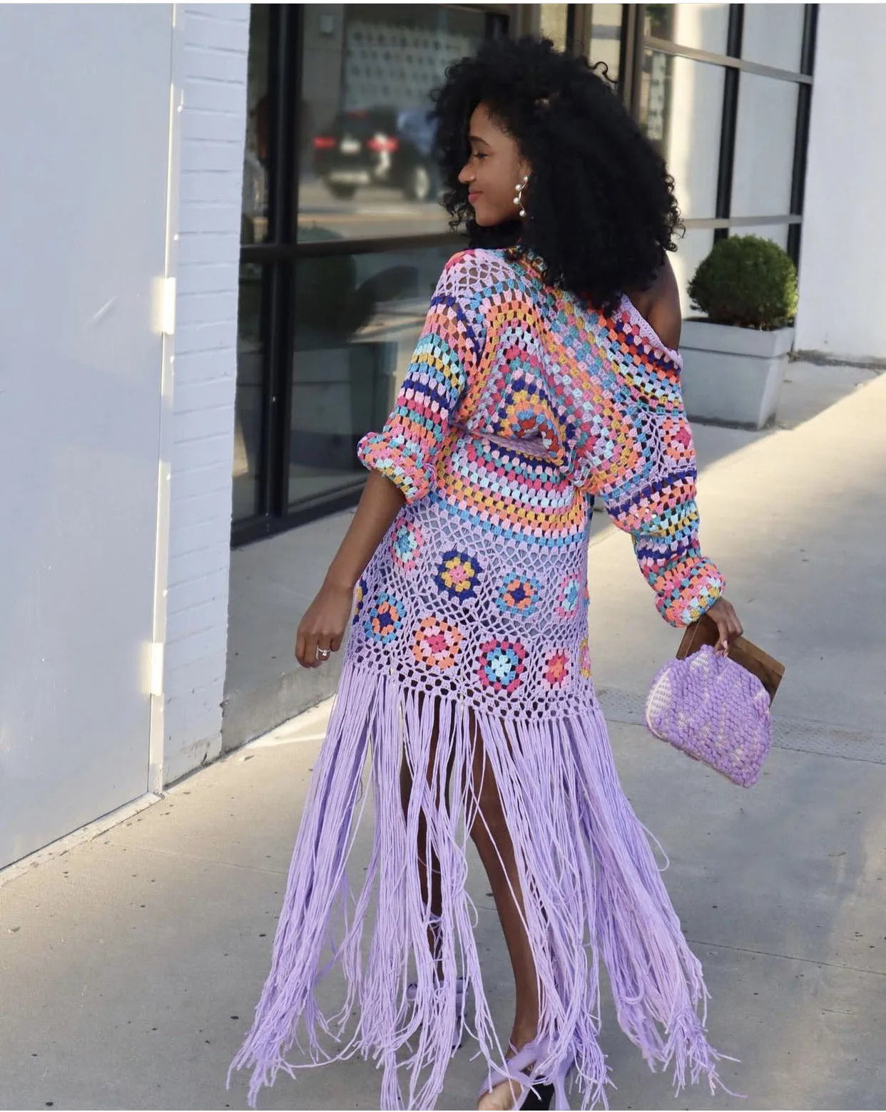 Crochet Knitted Women Cardigan Cover Ups Tassel Plaid Long Coat Bohemian 2023 Summer Beach Bikini Covers Sexy Hook Vestidos