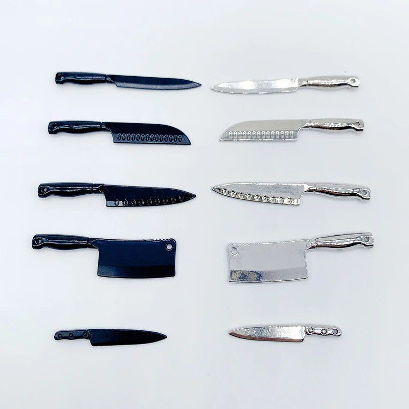 1 Set Doll House Mini Kitchen Knife Cooking Utensils Model for Dollhouse Kitchen Furniture Decoration Accessories Toy