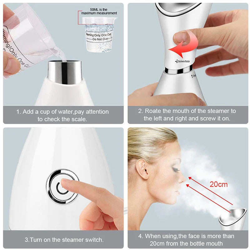 Face Steamer Machine Spa Sprayer Sauna Facial Humidifier Skin Care Facial Vaporizer Vapeur Visage Nebulizador Limpiador Digester