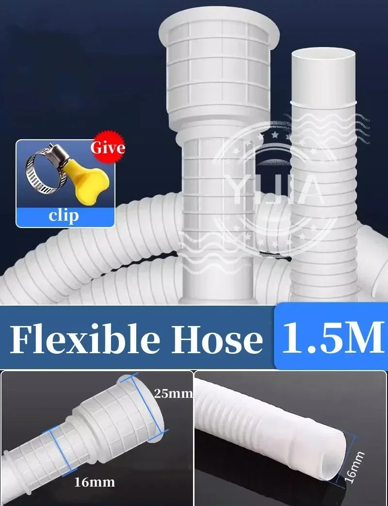1-4M White Drain Hose Pipe Inlet Hoses Extension Drainpipe Tube for Air Conditioner Washing Maching Kitchen Faucet Accessories