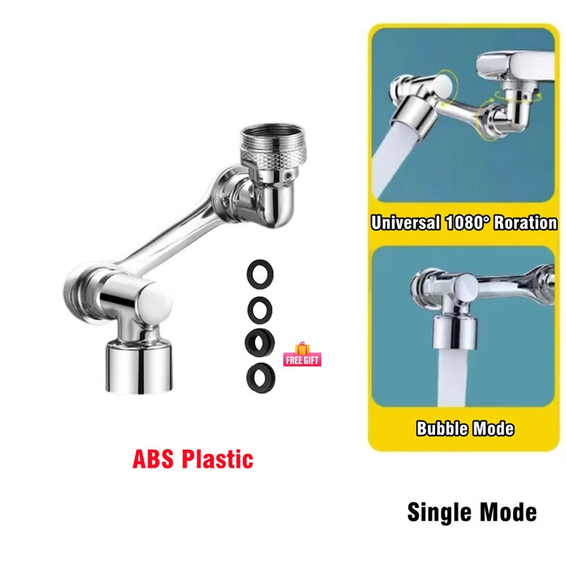 1080° Rotation Faucet Sprayer Head 22/24mm Adaptor Faucet Extender Aerator Splash Bubbler Nozzle Kitchen Tap Washbasin Robot Arm