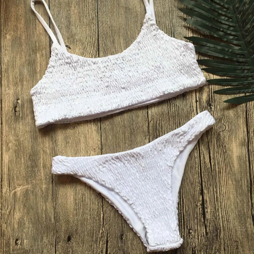 Sexy Wrinkled Butterfly Printed Bikini Female Swimsuit Women Swimwear Two-pieces Bikini set Bather Bathing Suit Swim Lady V713