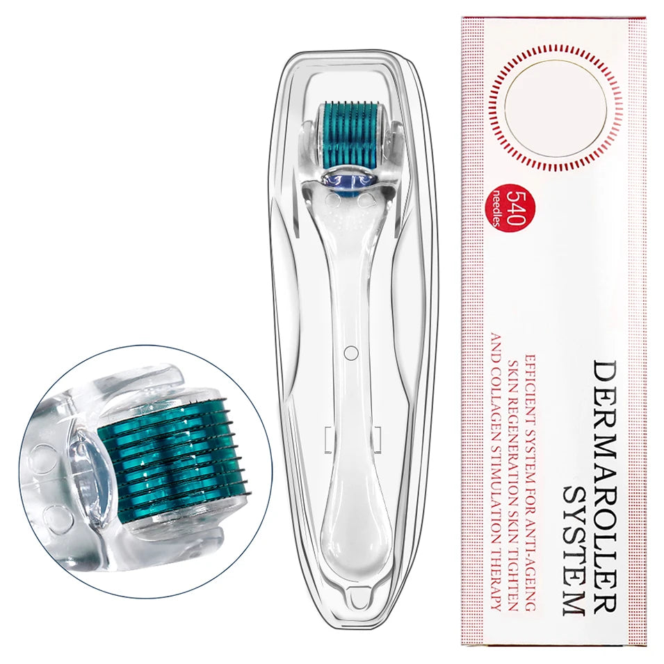 Professional 540 Needles Derma Roller Micro Face Roll Tool For Skin Facial Beauty Hair Beard Scalp Micro Needle Face Roller