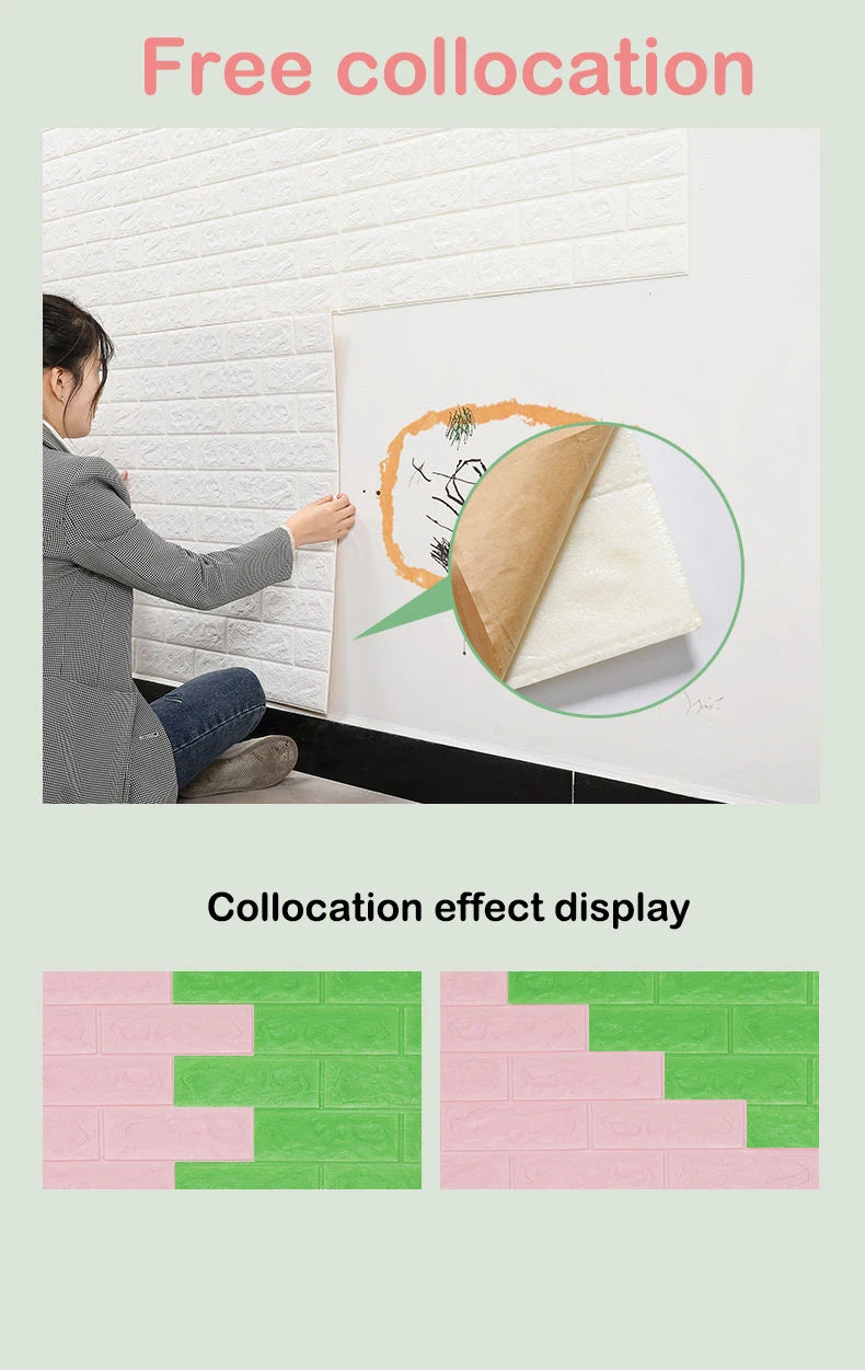 1-30Pcs 35x30cm Wall Panels Stickers Wallpaper Background Decoration Bedroom for Living Room DIY 3D Waterproof Kitchen Home