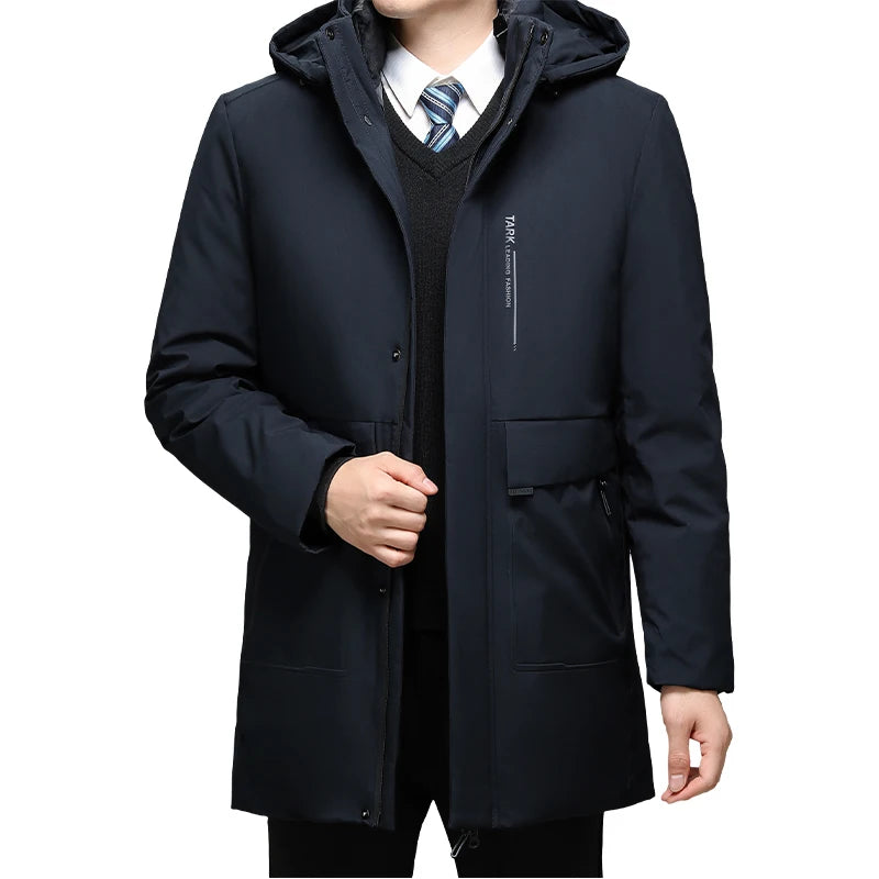 Mens Hooded Jackets Casual Outwear Long Parkas Men New Autumn Winter Warm Waterproof Parkas Jacket Coat 2 PIECES Winter Parkas