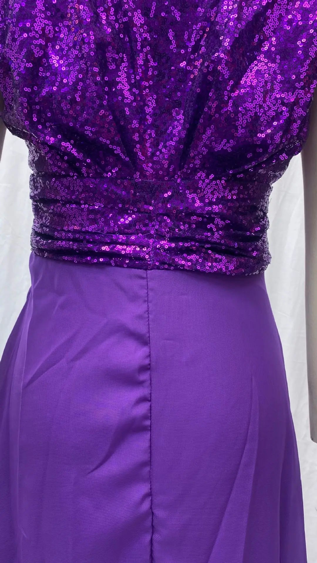 Elegant Sequins Chiffon Dress for Women V Neck Pleated Hem Female Sequins Chiffon Prom Cocktail Long Dress Wedding Evening Dress
