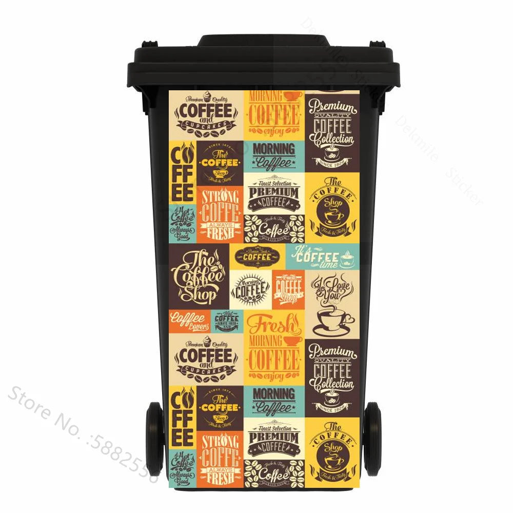 Custom Size Self-adhesive PVC Trash Can Sticker Waterproof Wallpaper Garbage Bin Renovation Cover Decal Mural For Kitchen Decor
