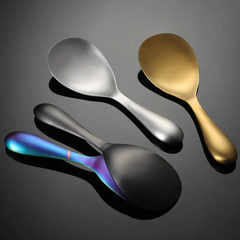 Thicken Stainless Steel Rice Scoop Multi-purpose Long Handle Scoops Buffet Serving Spoon Soup Spoons Household Kitchen Gadgets
