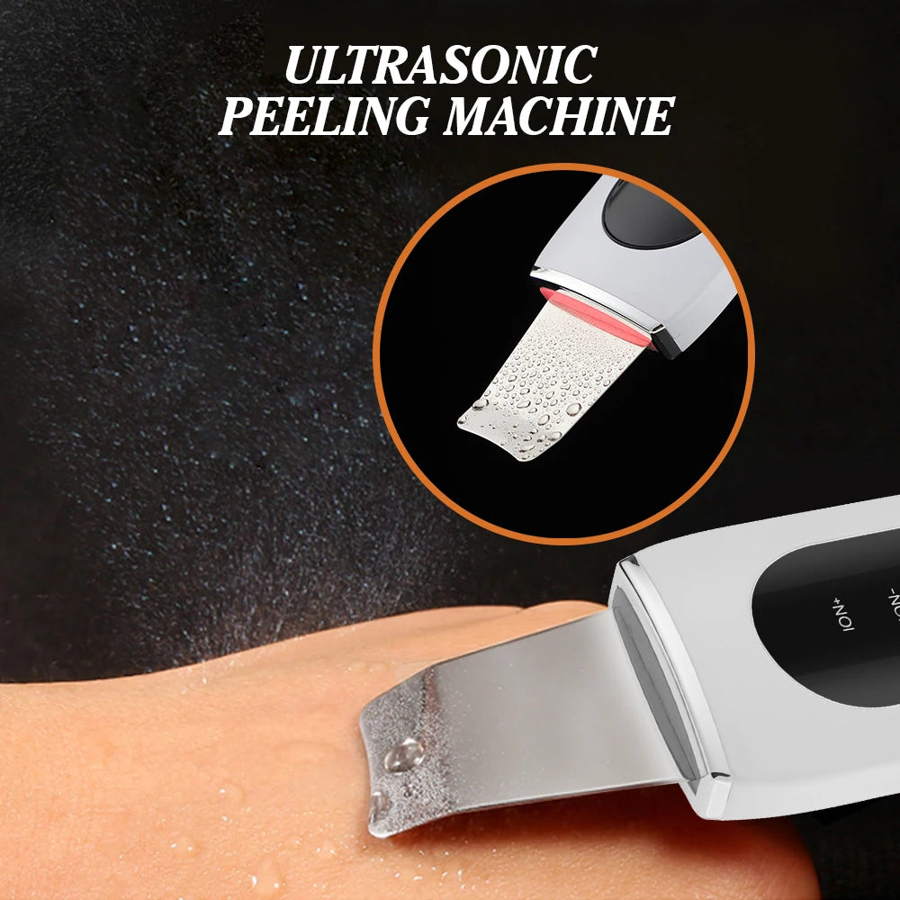 EMS Ultrasonic Cleaner Set Skin Scrubber Face Lifting Spatula Blackhead Remover Shovel Acne Pore Cleaning Facial Skin Care