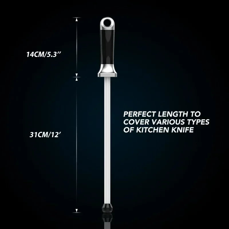 Grinder 12 Inch Professional Kitchen Tools Ceramic Stick Rod Butcher Knife Sharpener
