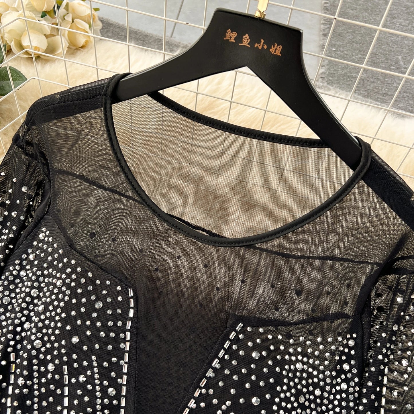 SINGREINY 2024 New Fashion Bodycon Long Dress Europen O Neck Long Sleeve Feather Female Senior Mesh Transparent Diamonds Dress