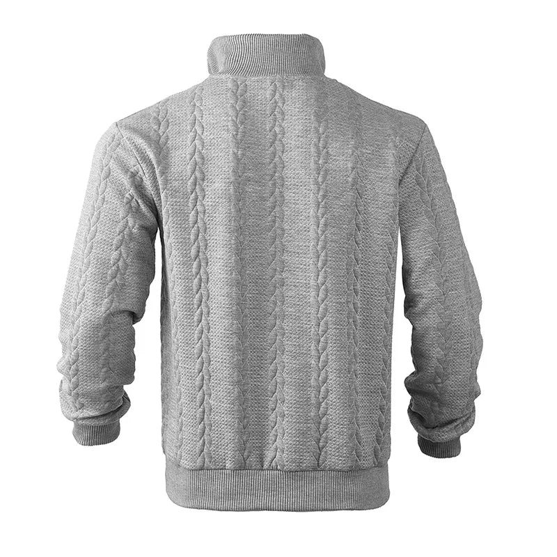 2024 New Knit Sweatshirts Men Fashion Half Zipper Stand Collar Casual Hoodies Male Patchwork Sport Knitted Hoodie Sweatshirt Man