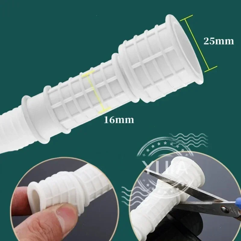 1-4M White Drain Hose Pipe Inlet Hoses Extension Drainpipe Tube for Air Conditioner Washing Maching Kitchen Faucet Accessories