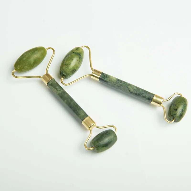 Natural Jade Facial Massager Face-lift Roller Wheel Single Head Jade Roller Facial GuaSha Acupuncture Massage