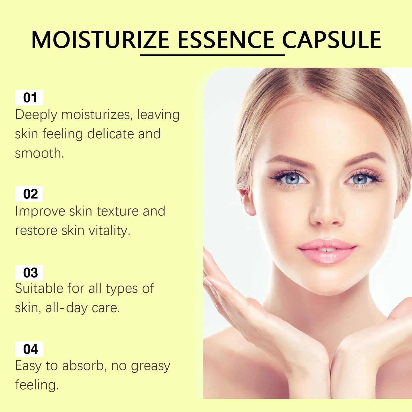 EELHOE Facial Capsule Essence Mild, Daily moisturizing, Facial Skin Care and Moisturizing Essence Capsule Winter Skincare 65g