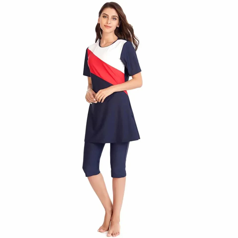 Burkini Muslim Swimwear 2025 Swimming Suit For Women Plain Modest Swimsuit Islamic Clothing Sets Fashion Long Dress Plus Size