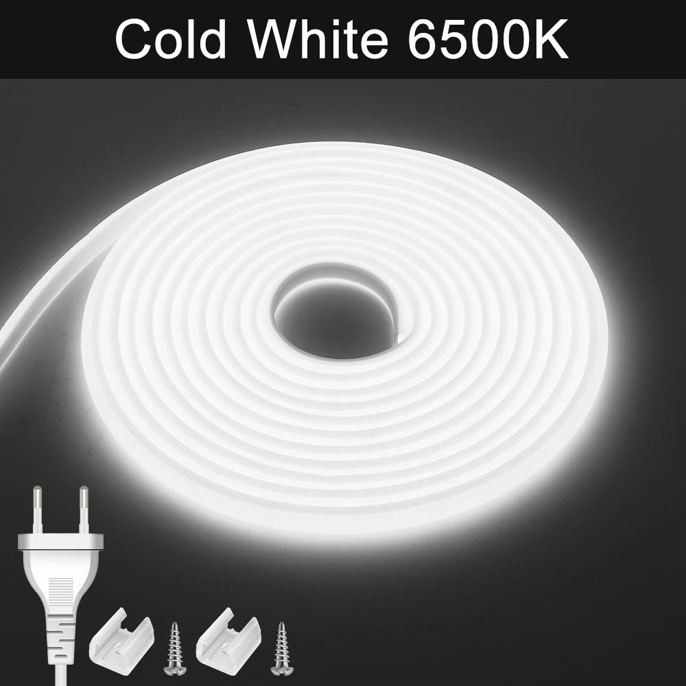 1M-50M 220V COB LED Strip Light 220V Dimmable High Bright LED Strip Waterproof Tape LED For Garden Kitchen Outdoor Strip Light