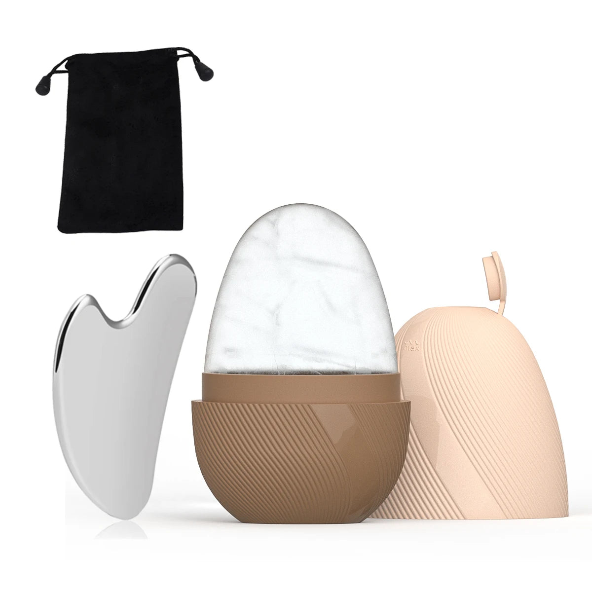 Ice Face Roller & Stainless Steel Gua Sha Tool Set, Facial Massager Ice Roller Skin Care Tool Beauty Set Lifting Contouring Tool