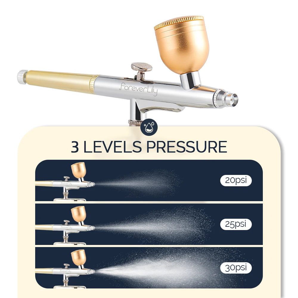 30Psi High Pressure 3 Levels Portable Airbrush For Nails Art Paint Facial Makeup Cake Pastry Painting Hair Dyeing Nano Spray Gun