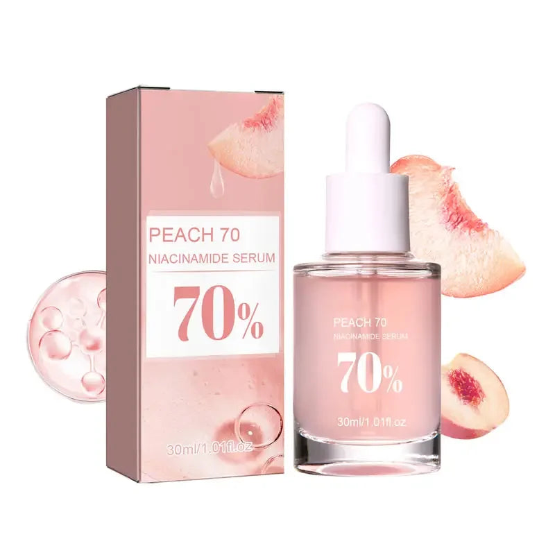 30ml Peach 70% Niacinamide Serum Moisturizing Prevent Dryness Facial Essential Oil Increasing Elasticity Smooth Soften Skin Care