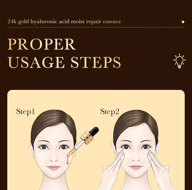 1/2/3pcs 24K Gold Hyaluronic Acid Serum Facial Essence Moisturizing Hydrating Anti-aging Face Serum Facial Skin Care Products