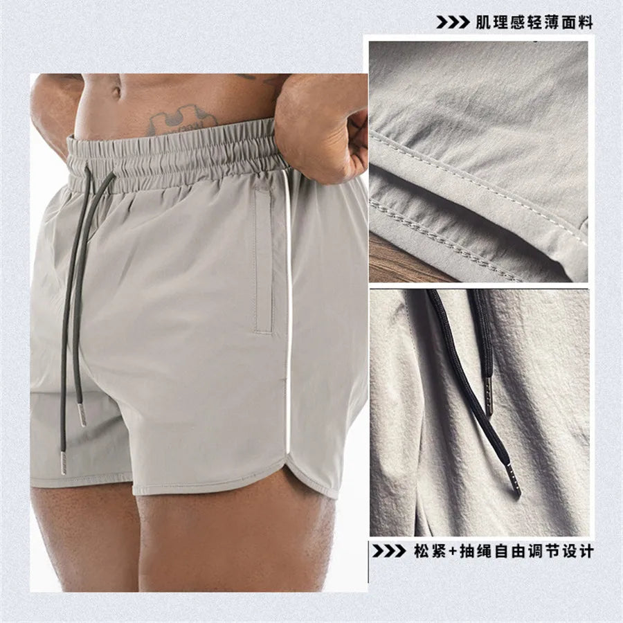 Men's Shorts 2023 Summer New Gym Jogging Exercise Shorts Men Sports Fitness Quick-drying Beach Multiple Pockets Running Shorts