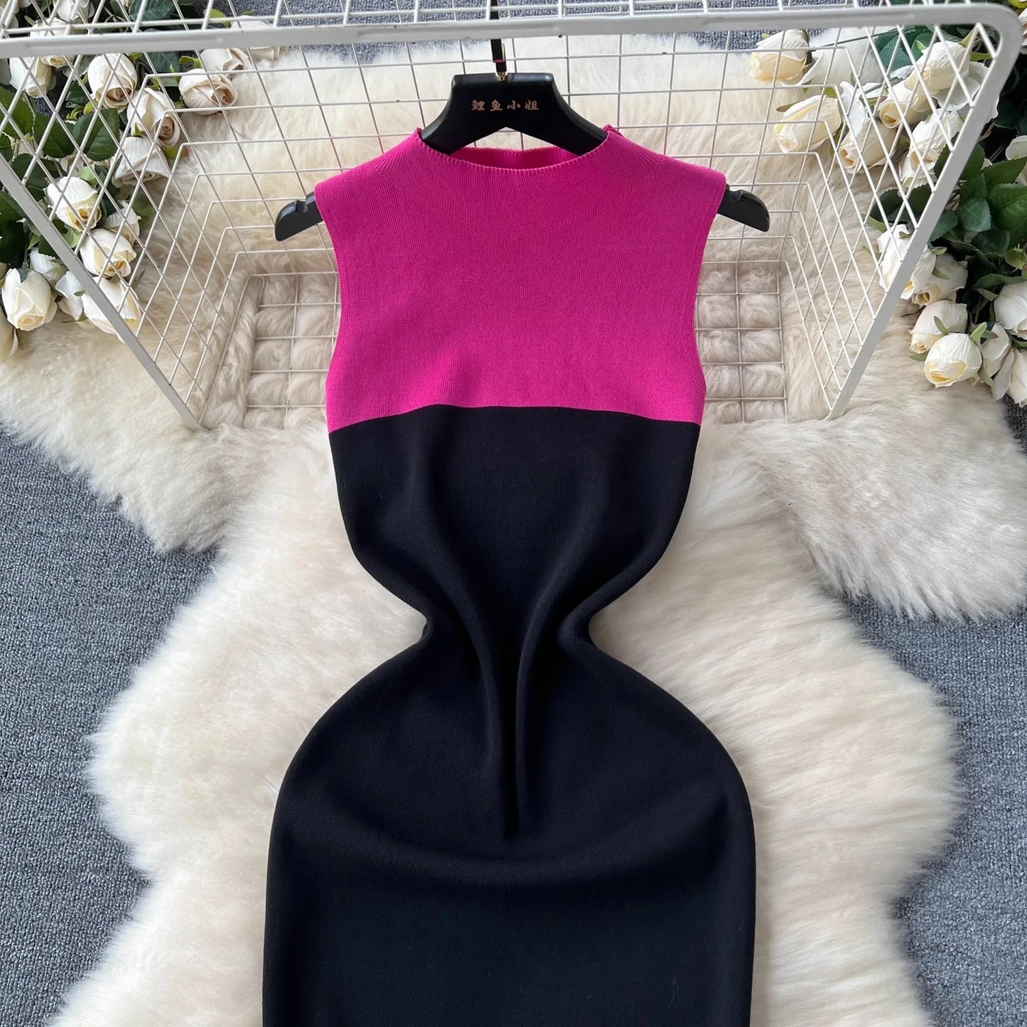 YuooMuoo Sexy Package Hips Split Bodycon Long Dress 2024 New Fashion Sleeveless Knitted Summer Dress Streetwear Ladies Outfits