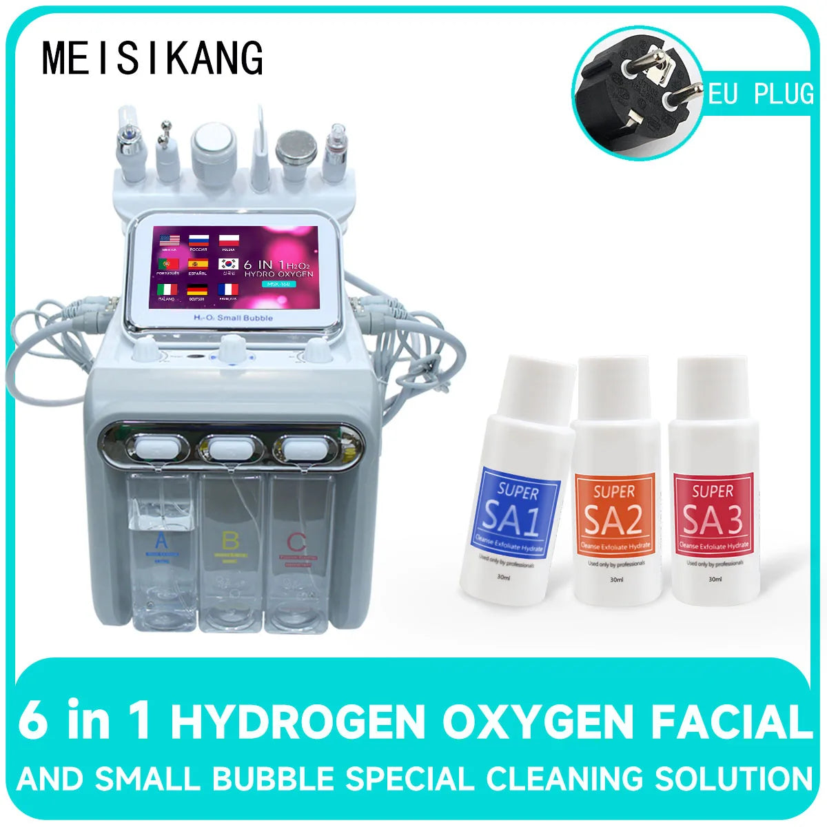 MEISIKANG Dermabrasion Small Bubble Facial Machine Hidrifting Face Cleaning Beauty Device with Trolley
