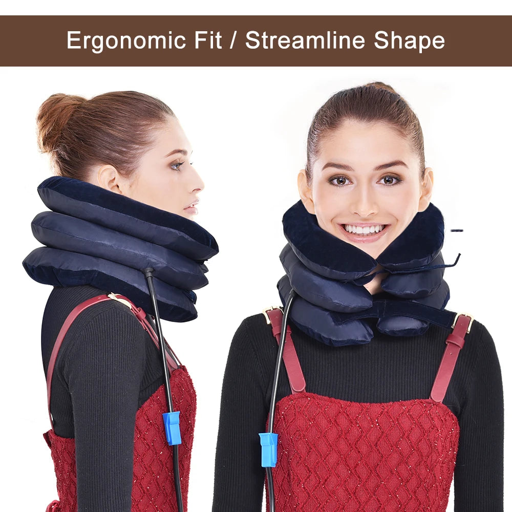 Dropshipping Inflatable Cervical Retractor Neck Massager Air Cervical Traction Neck Stretching Brace Soft Neck Cervical