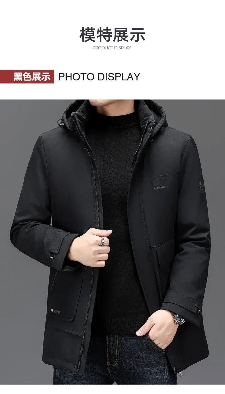 Men's Clothing Top Quality Brand Hooded Casual Fashion Long Thicken Outwear Parkas Jackets Winter Windbreaker Coats New Parkas