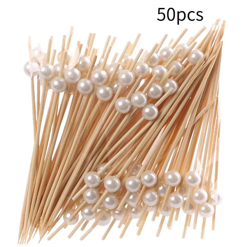 50PCS/pack Disposable Bamboo Sticks Party Decoration Kitchen Gadgets Convenient Easy To Use Health Household Products 12cm