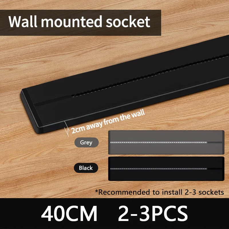 Socket power rail socket concealed concealed wall kitchen socket with EU, UK, and Korean universal plug adapter